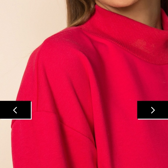 Superdown Meghan Cropped Sweatshirt- Red- Extra Small - Picture 3 of 4